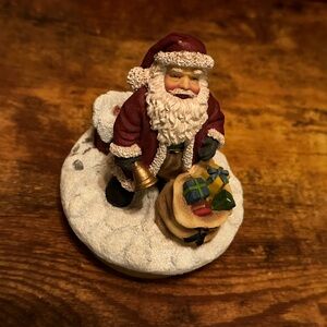 Vintage Our America Santa Candle Topper